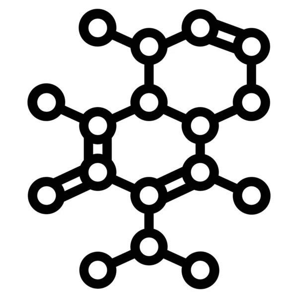 Molecule Outline Icono Educación Escuela Aprendizaje Estilo Esquema — Vector de stock