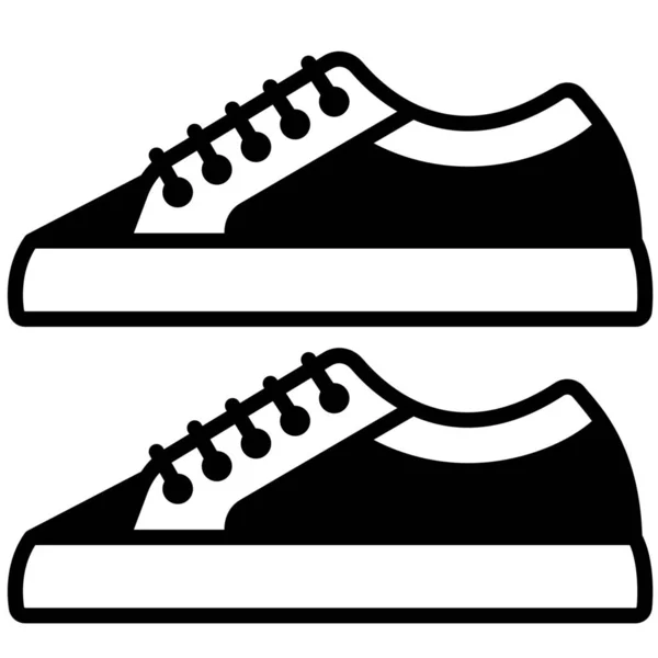 Chaussures Baskets Skateboard Icône — Image vectorielle