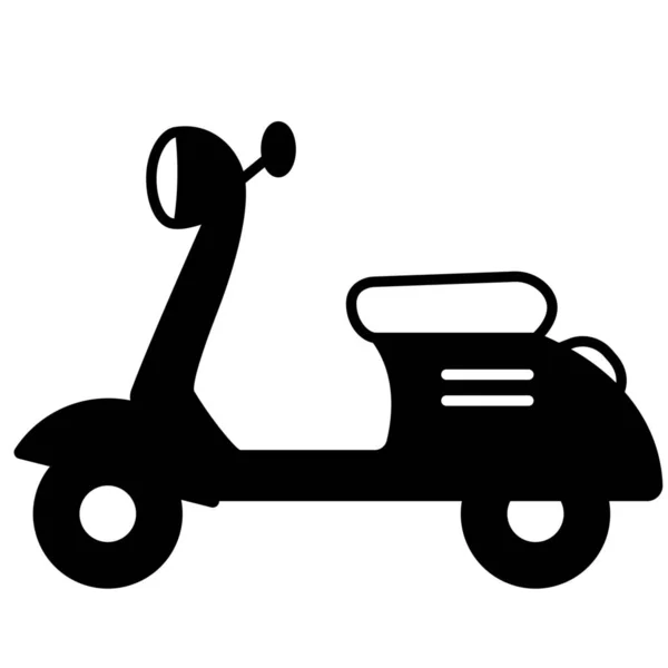 Bike Motorcycle Scooter Icon Solid Style — Stock Vector