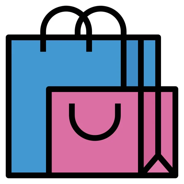 Bag Buy Buying Icon Filled Outline Style — Stok Vektör