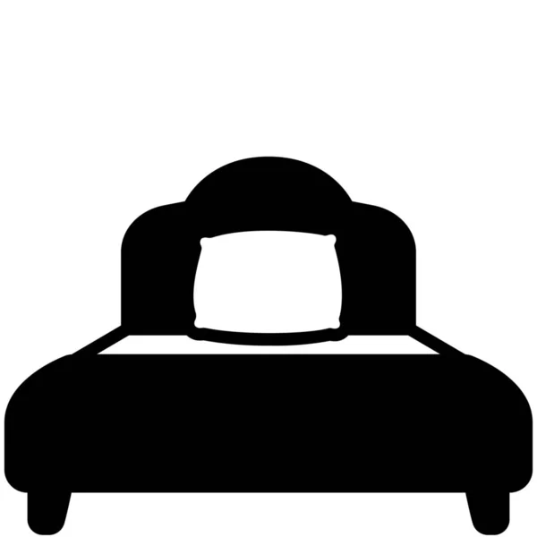 Bed Furniture Home Icon Solid Style — Stock Vector