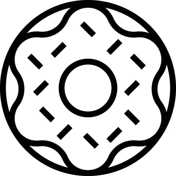 Doughnut Food Menu Icon Outline Style — Image vectorielle