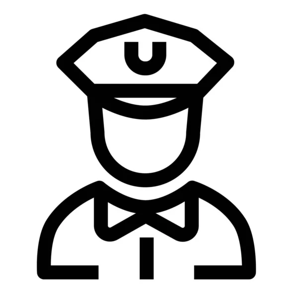Law Police Policeman Icon Outline Style — Stock Vector