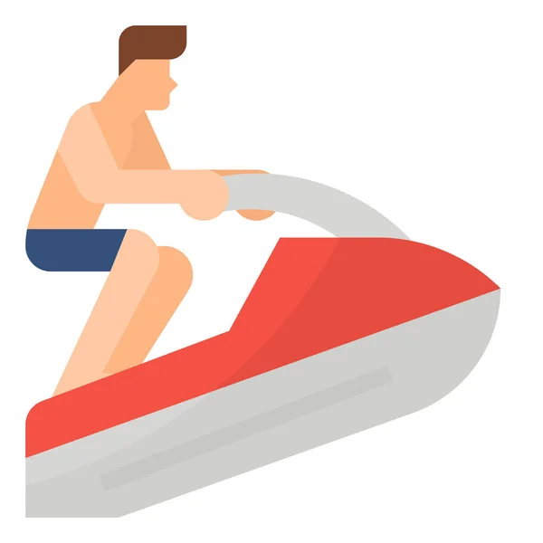 Extreme Jet Skiing Icon Flat Style — Stock Vector