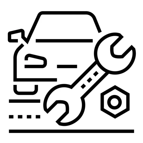 Ícone Reparação Manutenção Carro Estilo Esboço —  Vetores de Stock