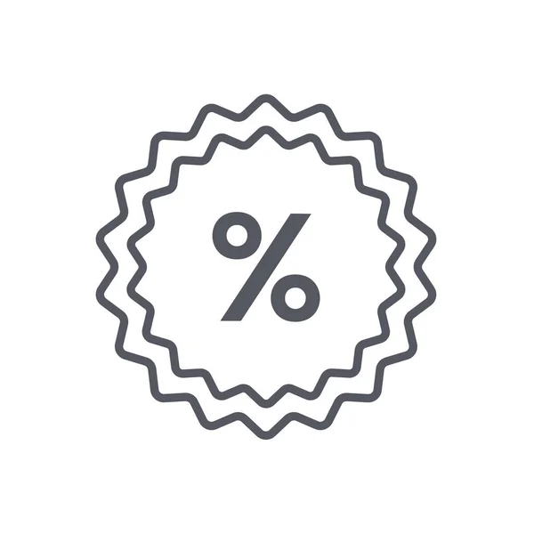 Badge Discount Percent Icon Outline Style — Stock Vector