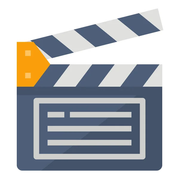 Entretenimiento Cine Icono Hobby Estilo Plano — Vector de stock