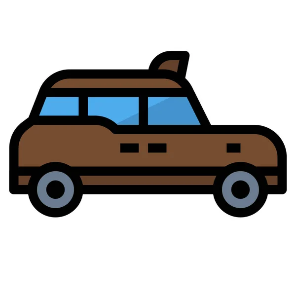 London Taxi Transportation Icon Filled Outline Style — Vector de stock