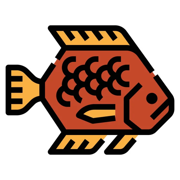 Aquatic Food Fish Icon — Stock Vector