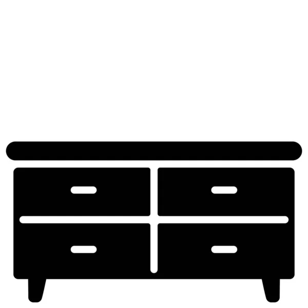 橱柜抽屉家具图标实感风格 — 图库矢量图片