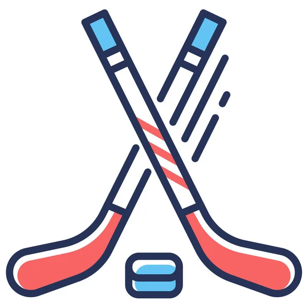 Bandy Hockey Hockey Sticks Icoon Gevulde Outline Stijl — Stockvector