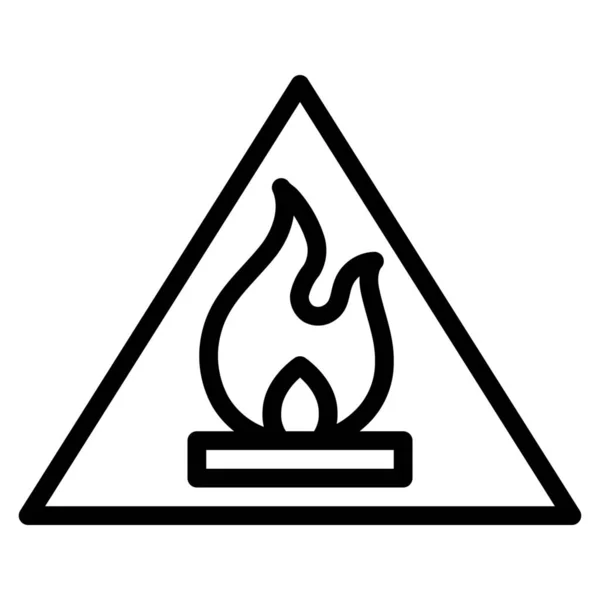 Fire Flame Flammable Icon Outline Style — Stok Vektör