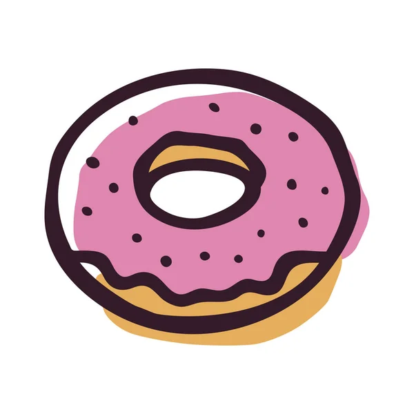 Bäckerei Frühstück Donut Symbol Ausgefüllten Umrissstil — Stockvektor
