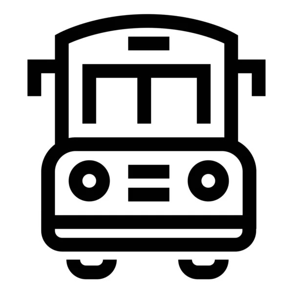 Иконка Школы Привода Автобуса Стиле Outline — стоковый вектор