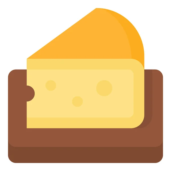 Cheese Dairy Milk Icon Flat Style — Stock Vector