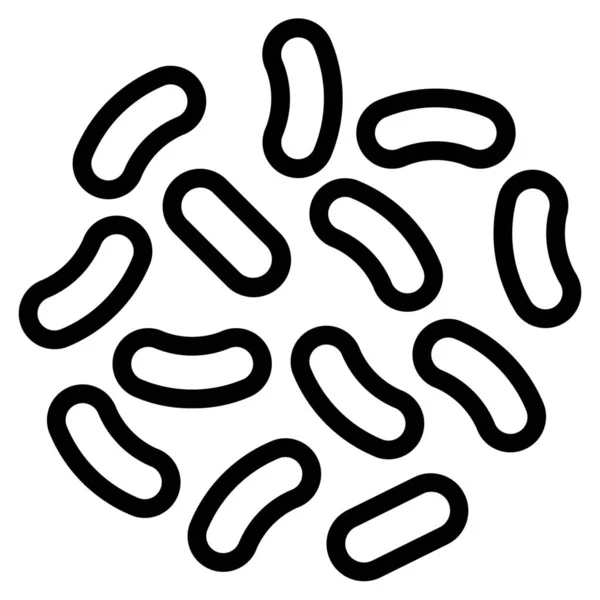 细菌生物保健图标的轮廓风格 — 图库矢量图片