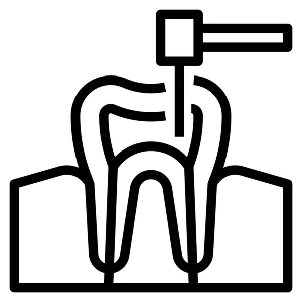 Canal Dental Health Ikone Outline Stil — Stockvektor