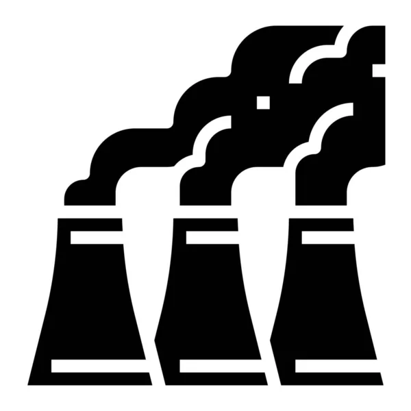 Ikona Továrny Vzdušné Prostředí Pevném Stylu — Stockový vektor