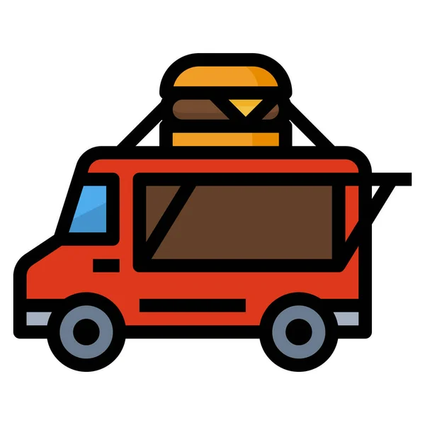 Food Transport Travel Icon Filled Outline Style — Stok Vektör