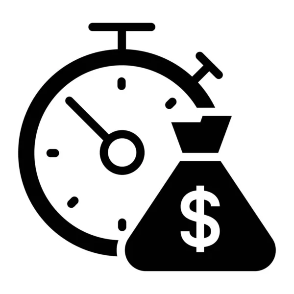 Temps Argent Budget Icône — Image vectorielle