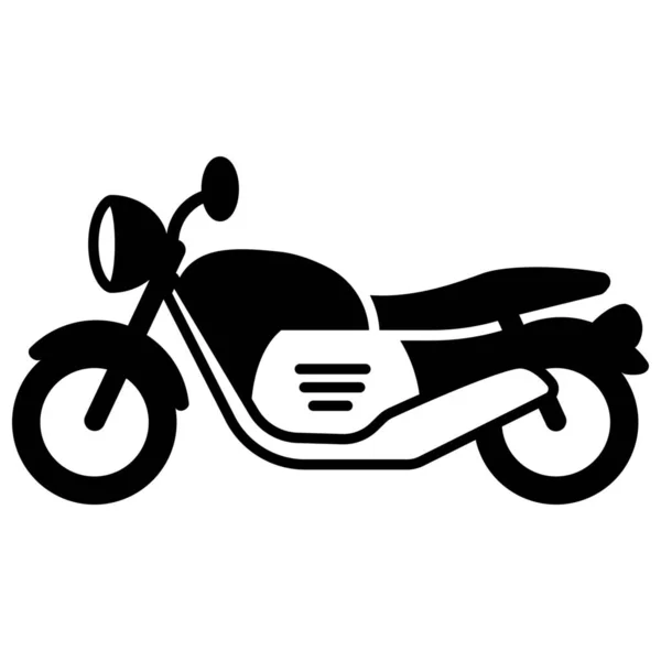 Motocykl Doprava Ikona Pevném Stylu — Stockový vektor