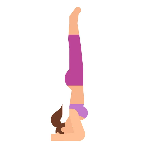 Exercise Headstand Pose Icon Fitness Yoga Diet Category — Stock Vector