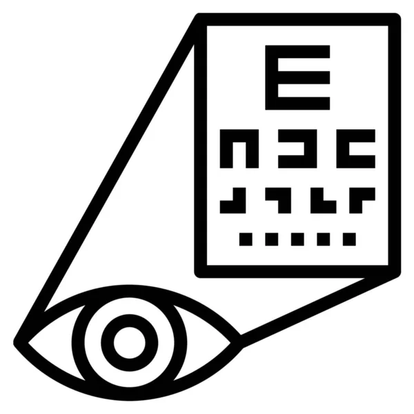 Chart Exam Eye Icon Outline Style — Stok Vektör