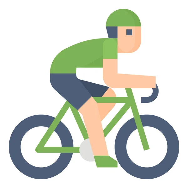 Bicycle Cycling Exercise Icon Flat Style — Stock Vector