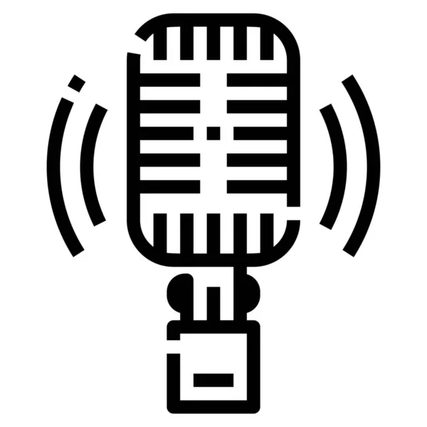 Komunikační Mikrofon Profesionální Ikona Kategorii Prostředky Komunikace — Stockový vektor