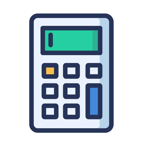 Calculator Count Finance Icoon Gevulde Omtrek Stijl — Stockvector