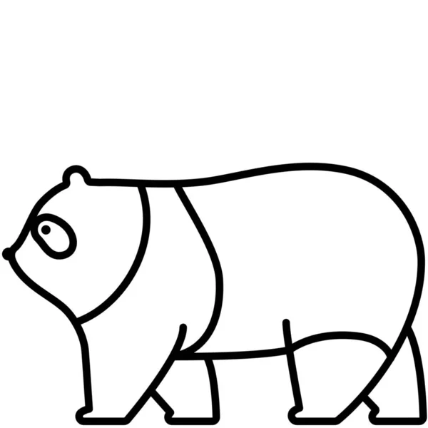 Пухнаста Іконка Тваринного Ведмедя Стилі Контур — стоковий вектор