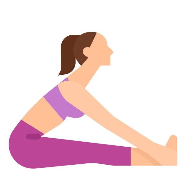 Piega Icona Dell Esercizio Avanti Nella Categoria Fitness Yoga Dieta — Vettoriale Stock