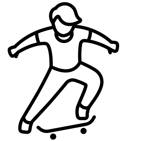 Skateboard Deporte Extremo Icono — Archivo Imágenes Vectoriales