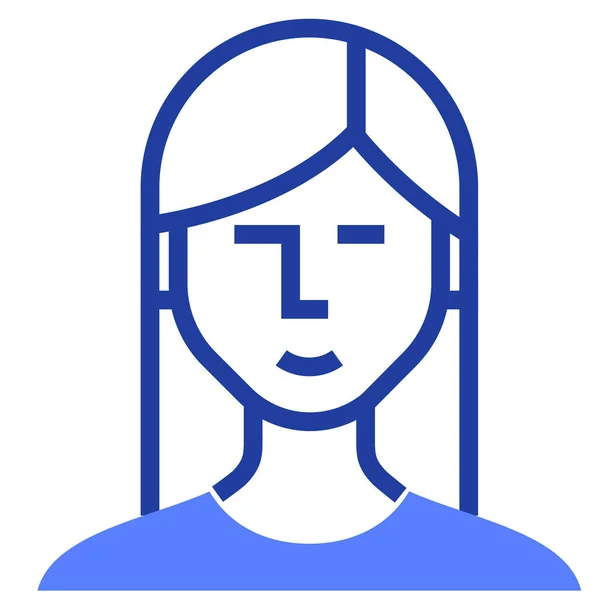 Mädchen Porträt Benutzer Symbol — Stockvektor