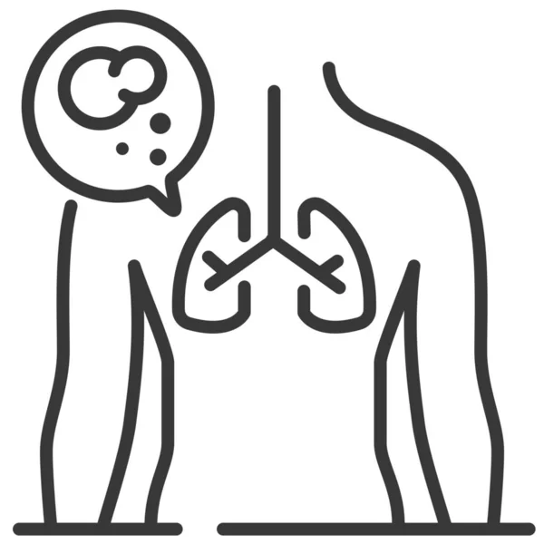 Daño Pulmonar Icono Fumar — Archivo Imágenes Vectoriales