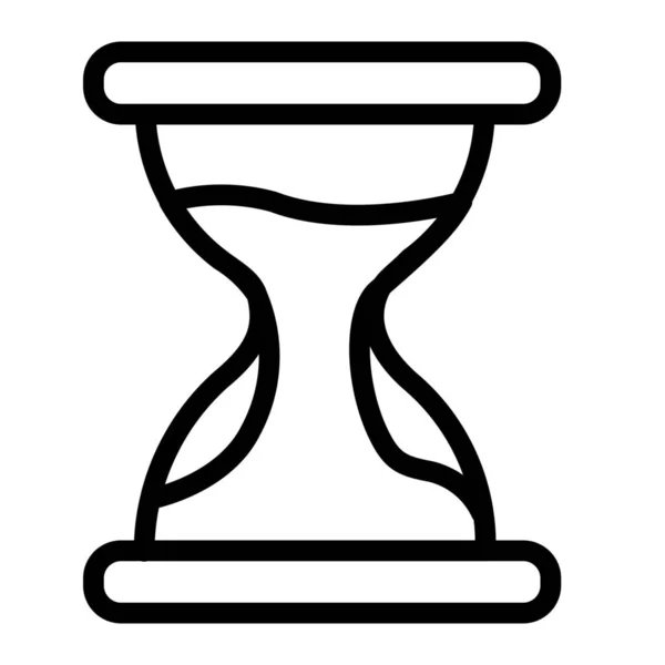 Clock Hourglass Sandglass Icon Outline Style — Stock Vector