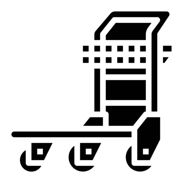 Airport Luggage Trolley Icon Solid Style — Stockvector