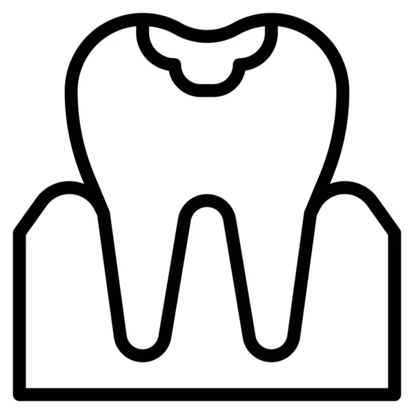 Decaído Icono Healthcar Dental Estilo Esquema — Vector de stock