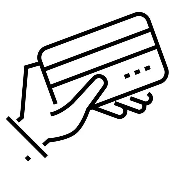 Ikona Bankovních Karet Stylu Osnovy — Stockový vektor