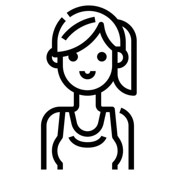 Avatar Chica Femenina Icono Categoría Avatares — Vector de stock