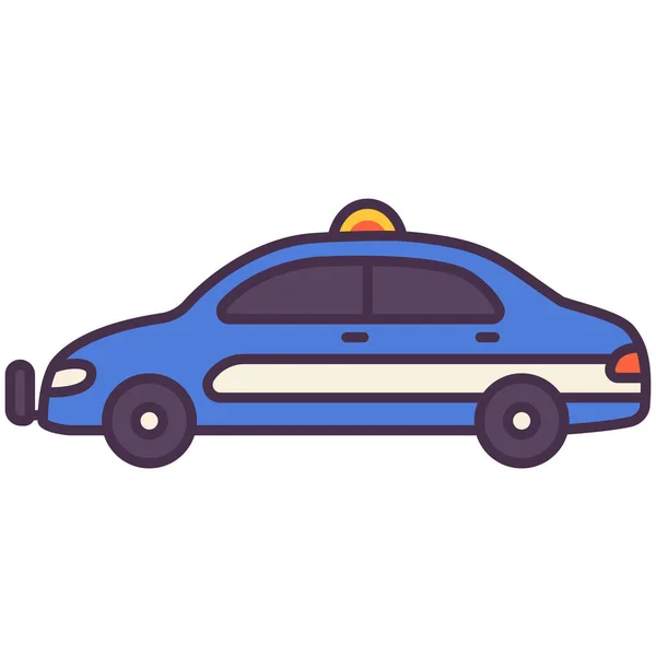 Car Police Sedan Icon Filled Outline Style — Stock Vector