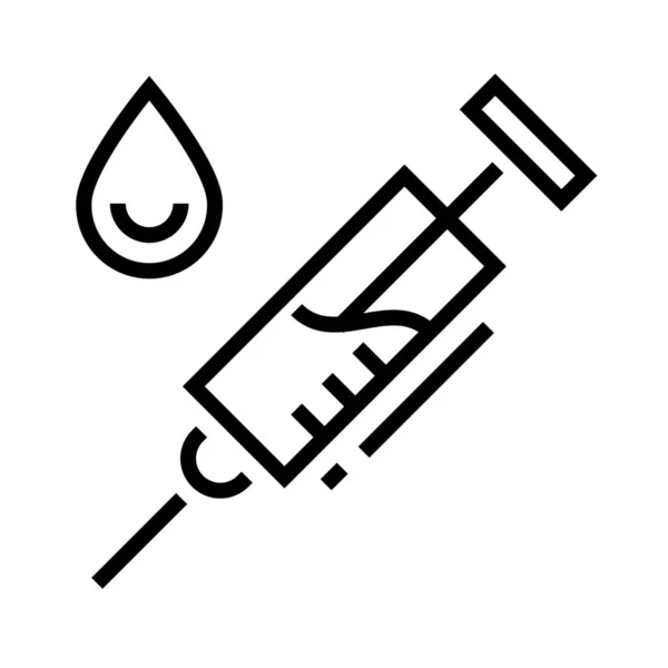 Injection Needle Syringe Icon Outline Style — Stock Vector