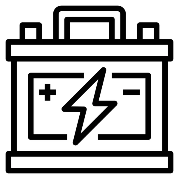 Battery Car Power Icon Outline Style — Stok Vektör