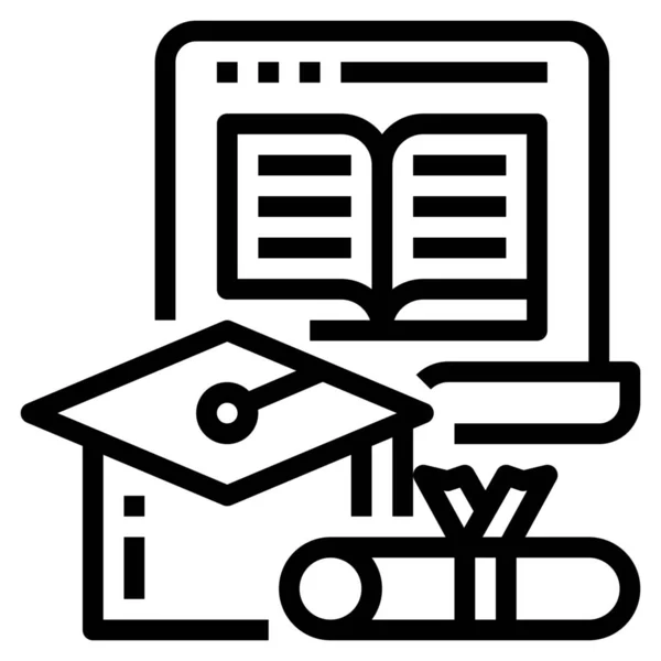 Bachelor Degree Diploma Icon Outline Style — Stock Vector