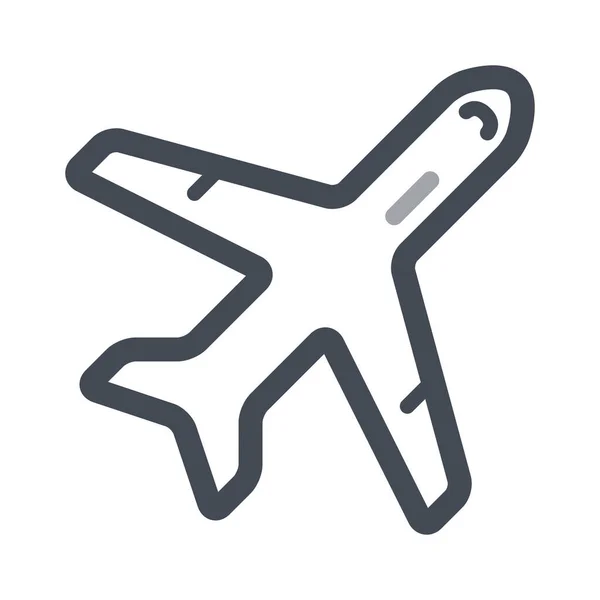 Иконка Полета Самолета Очертаниях — стоковый вектор