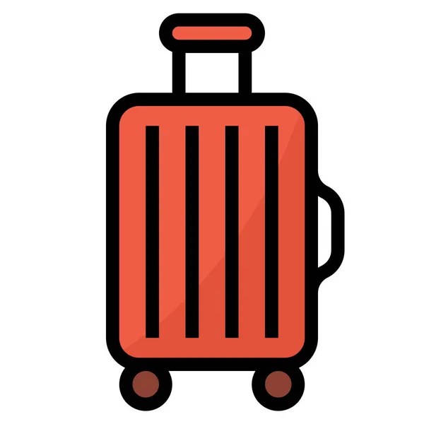 Baggage Luggage Suitcase Icon Filled Outline Style — Stock Vector