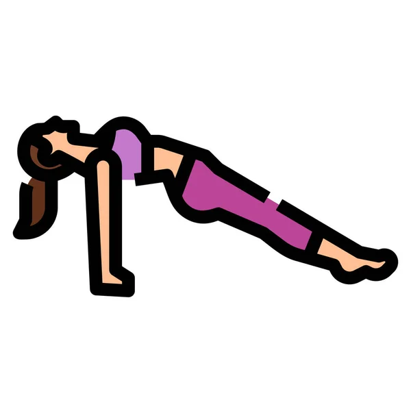 Tablón Ejercicio Pose Icono Fitness Yoga Categoría Dieta — Archivo Imágenes Vectoriales