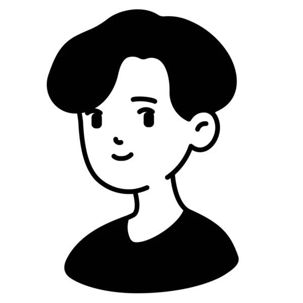 Ikon Karakter Boy Avatar Dalam Gaya Solid - Stok Vektor