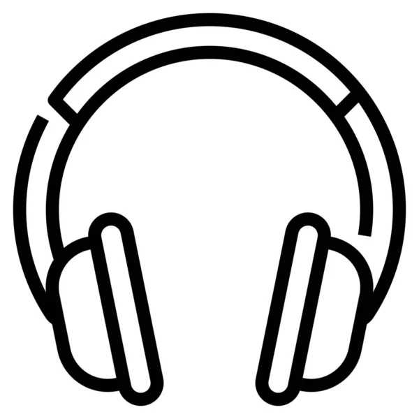 Kopfhörer Headset Musik Ikone Outline Stil — Stockvektor