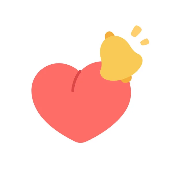 Alert Heart Love Icon Flat Style — Stock Vector